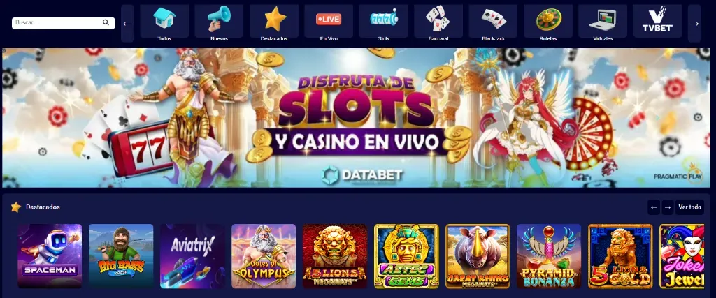 Juegos de tragamonedas destacados en Databet como Spaceman y Olympus